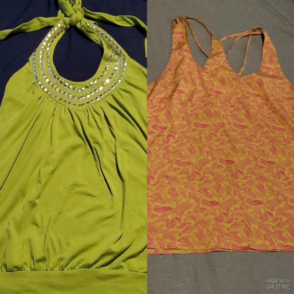 Bundle of Green tank top & yellow tank top
